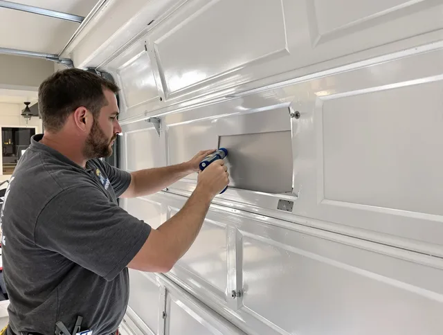 Garage door panel repair by Broadview Heights Garage Door Repair in Broadview Heights