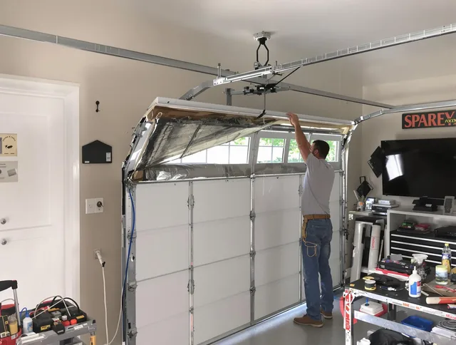 Garage door section replacement by Broadview Heights Garage Door Repair in Broadview Heights