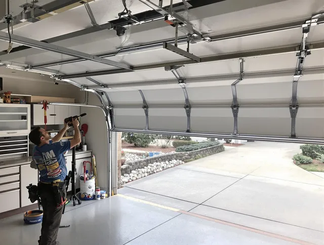 Garage door track repair service by Broadview Heights Garage Door Repair in Broadview Heights
